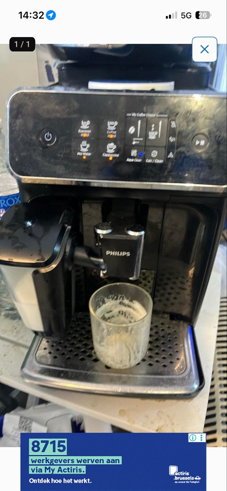 Philips Volautomatische Espressomachine - Gebruikt, Afneembaar waterreservoir, Gebruikt, Overige modellen, 2 tot 4 kopjes