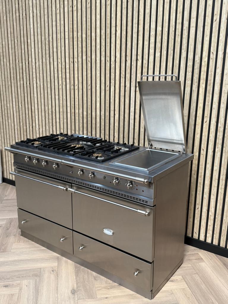 Prachtige Lacanche Inox 140cm Gas + Teppanyaki, Witgoed en Apparatuur, Fornuizen, Hete lucht, 60 cm of meer, Ophalen of Verzenden