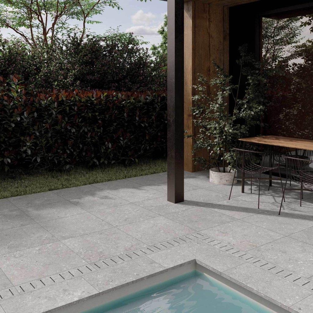 keramische tuintegels Bluestone Grigio 60x60x3 cm € 29,95 m2, Ophalen of Verzenden, Nieuw, Keramiek, Terrastegels