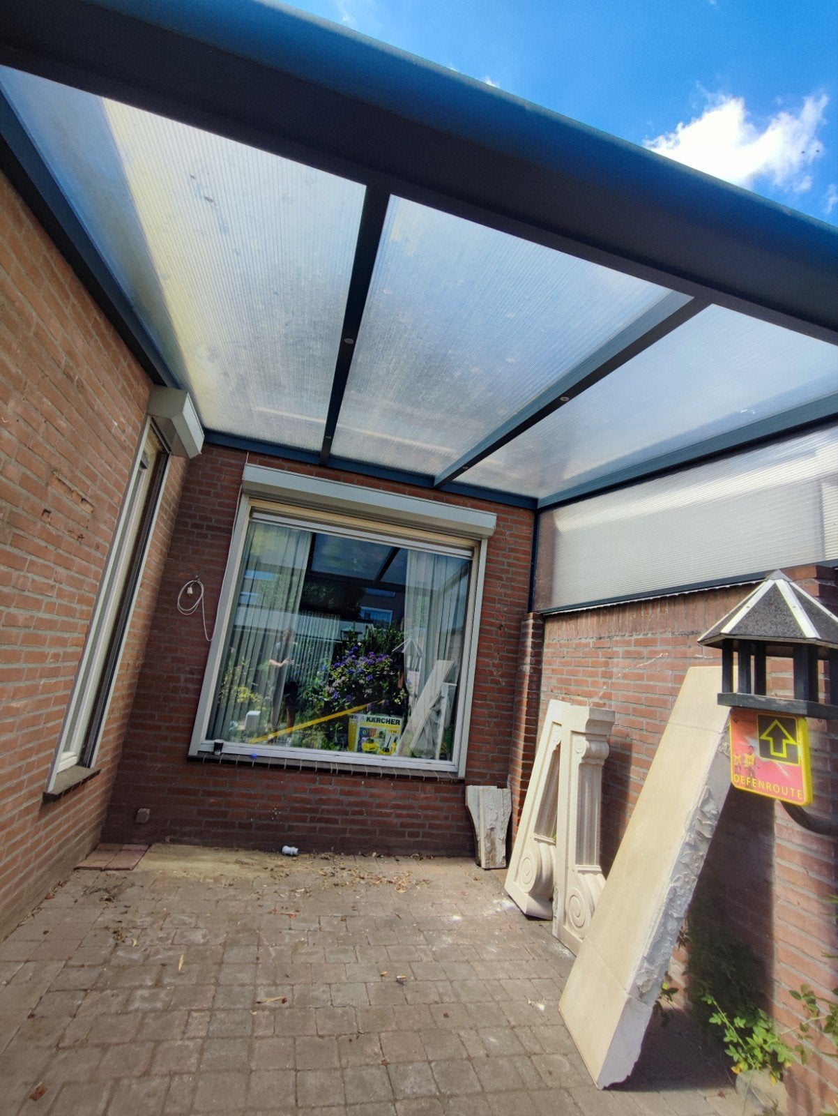 Aluminium tuinoverkapping met ingebouwde spot verlichting, Ophalen, Gebruikt, Veranda
