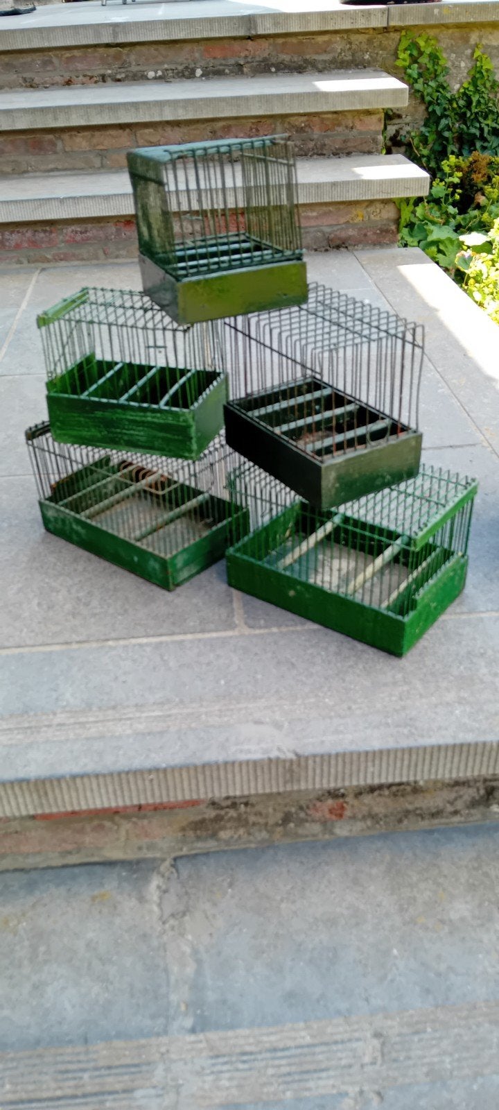 4 oude vogelkooitjes, Antiek en Kunst, Ophalen of Verzenden