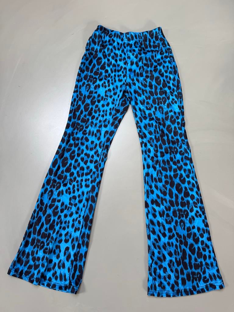 Blauwe Luipaard Flared Legging Maat S, Blauw, Ophalen of Verzenden, Maat 36 (S), Lang
