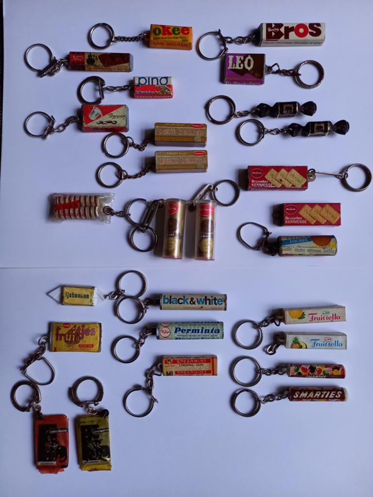 Vintage Sleutelhangers Snoep en Koekjes Reclame, Ophalen of Verzenden, Gebruikt, Merk