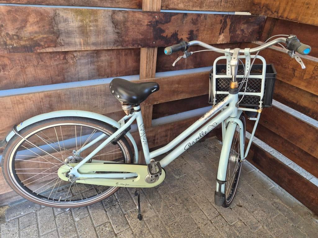 Gazelle Miss Grace damesfiets met mandje, Ophalen, Terugtraprem, Gebruikt, Versnellingen