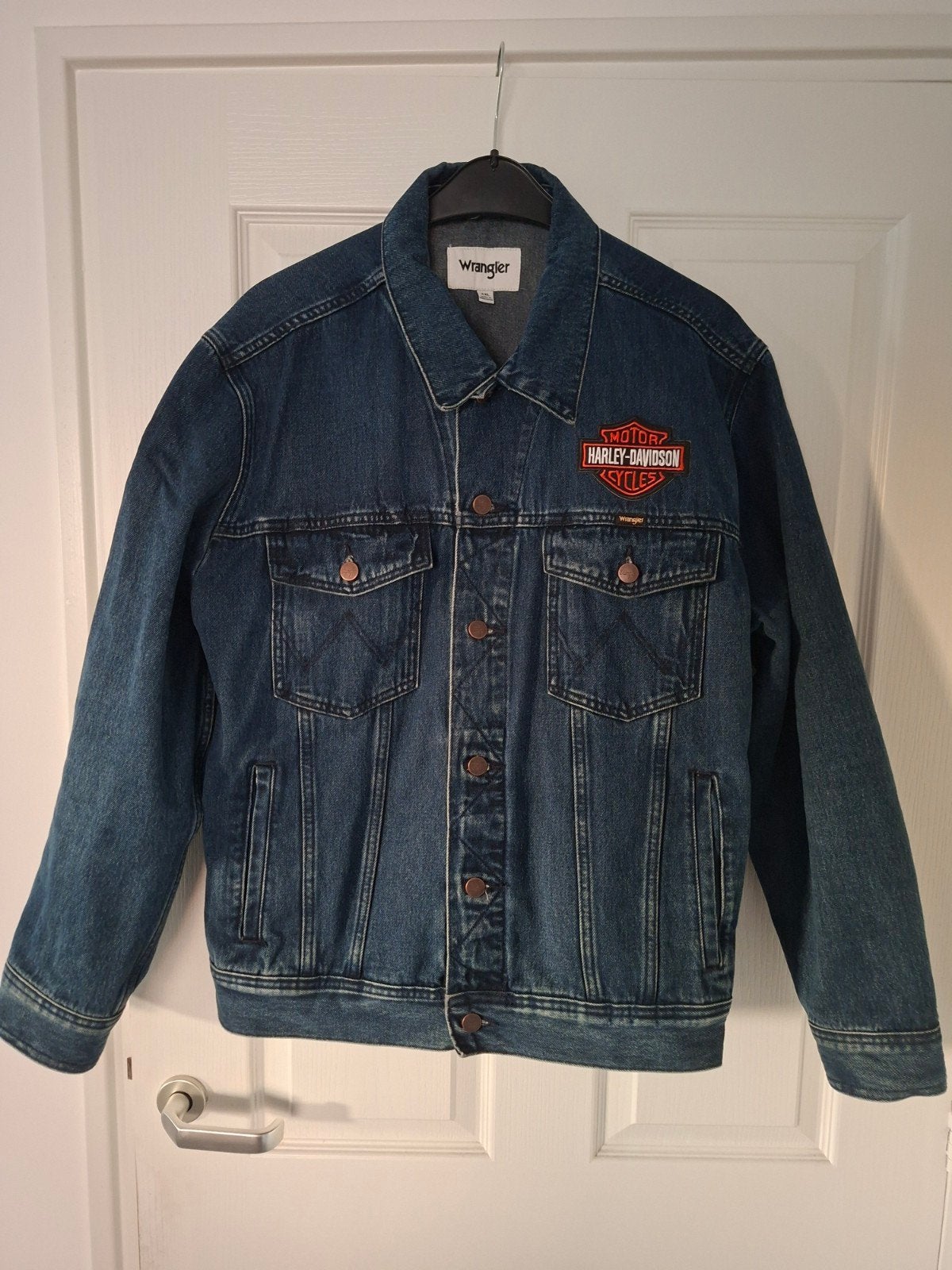 Wrangler Harley-Davidson spijkerjack, Kleding | Heren, Jassen | Zomer, Blauw, Wrangler, Maat 56/58 (XL), Ophalen of Verzenden