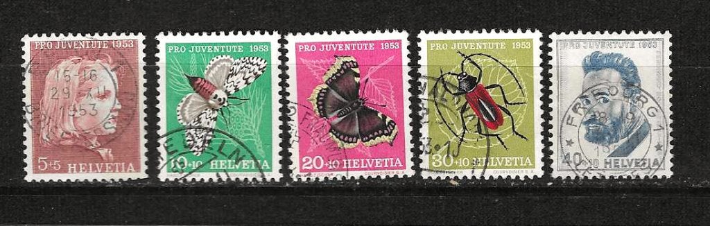 Zwitserland 588-592, Ophalen of Verzenden, Gestempeld