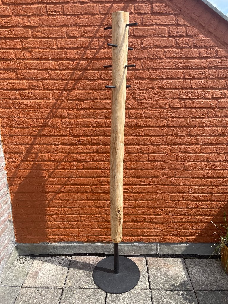 Industriële Staande Kapstok – Massief Hout & Metaal (172 cm), Huis en Inrichting, Ophalen, Gebruikt, Staande kapstok, 150 tot 200 cm