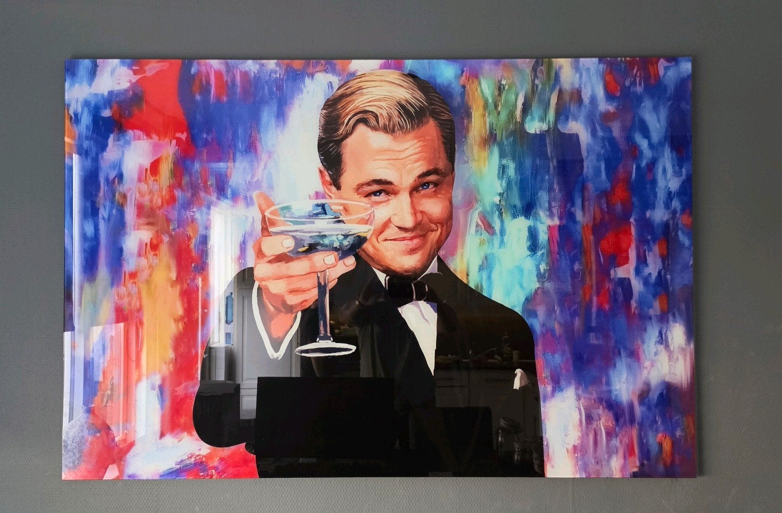 Glasposter Leonardo DiCaprio 150x100 cm, Antiek en Kunst, Ophalen, Film, Glas, Overige technieken