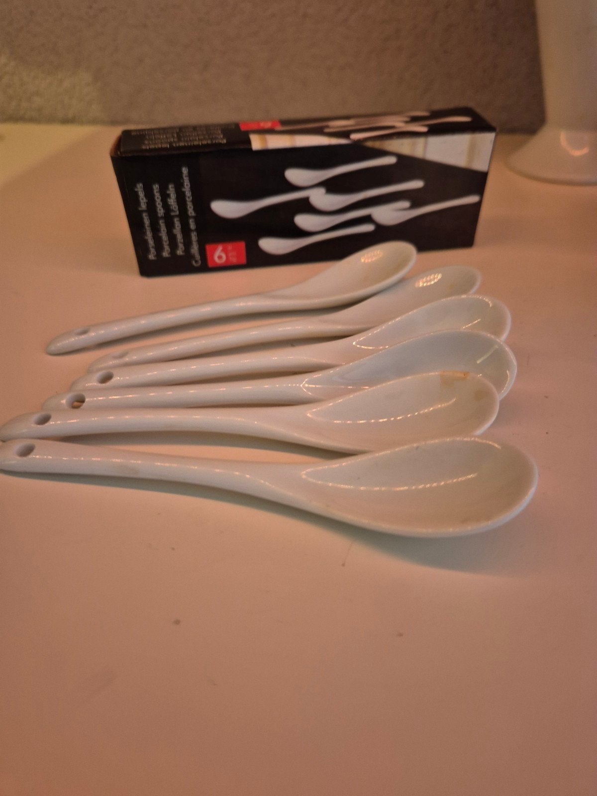Nieuwe porseleinen lepels - set van 6, Theelepel, Overige materialen, Los bestek, Nieuw