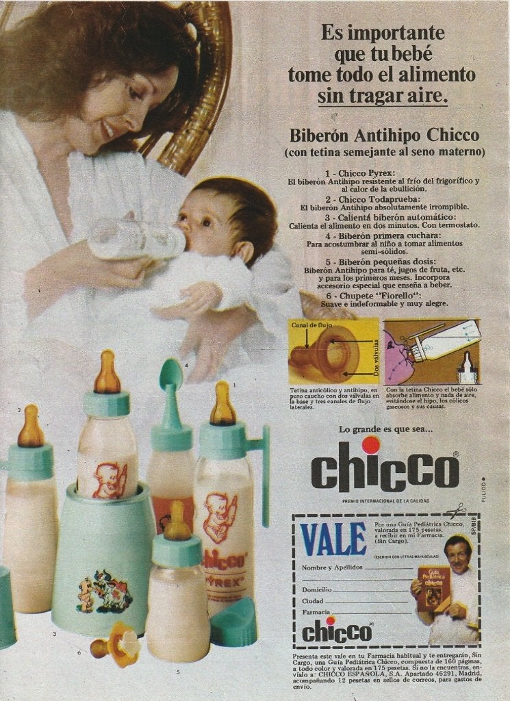 Retro reclame 1978 Chicco flesjes baby flessewarmers, Verzamelen, Verzenden, Overige typen