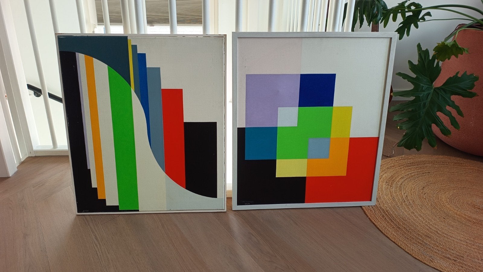 Vroege originele kunst Cor Verkley - Constructivisme, Antiek en Kunst, Ophalen of Verzenden