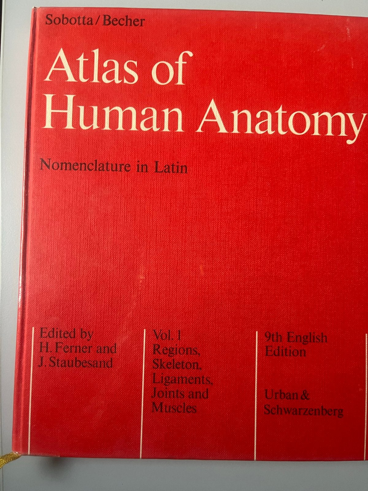 Sobotta/Becher Atlas of Human Anatomy 9th Ed. (Vol. 1), Ophalen of Verzenden, Beta, Gelezen, WO