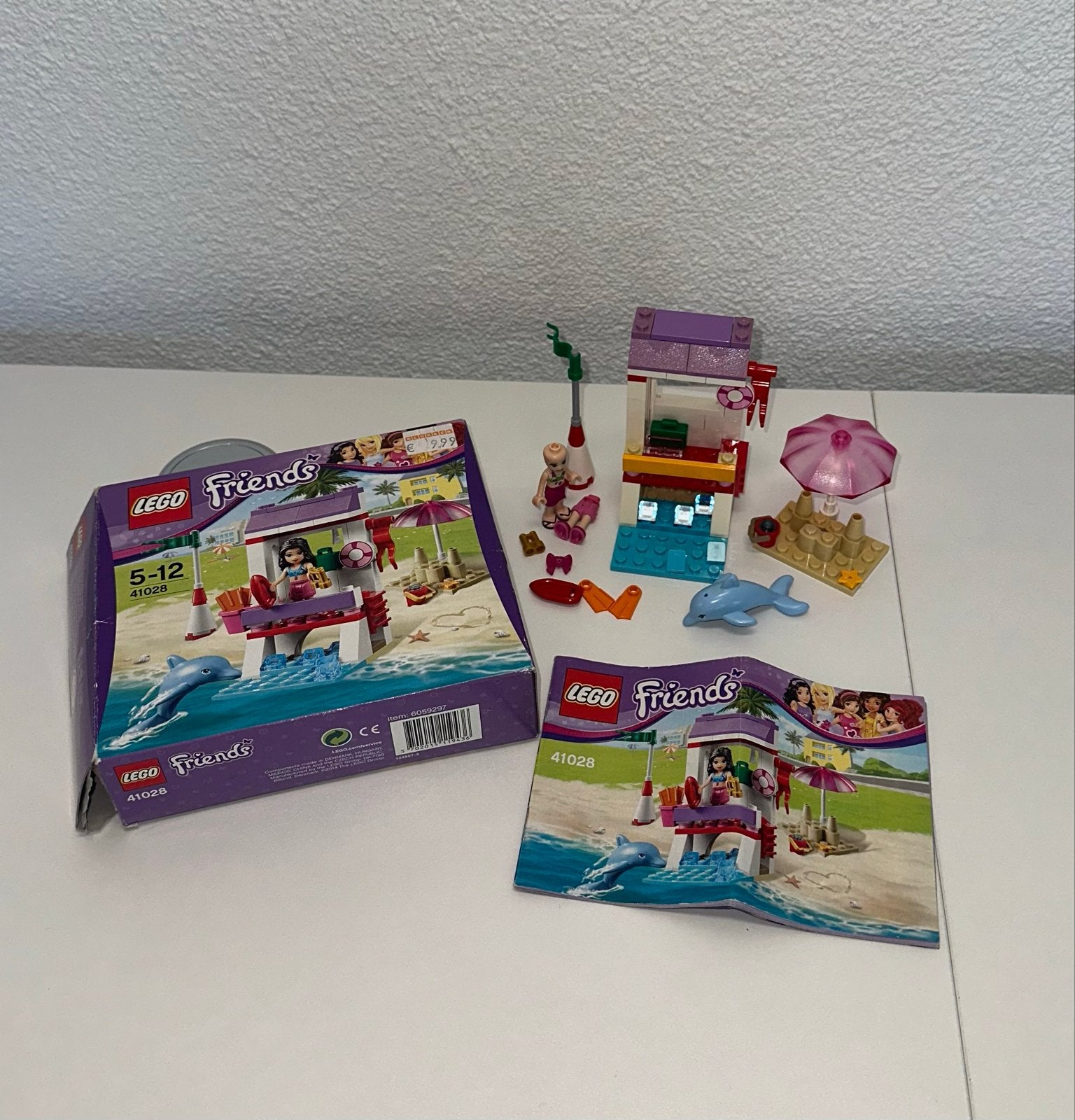 Lego Friends 41028 Emma's Reddingspost met doos, Gebruikt, Friends, Ophalen of Verzenden, Losse stenen