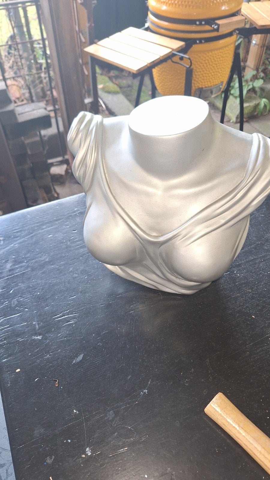 Zilverkleurige Buste Vrouwelijk Torso Decoratie, Buste, Kunststof, 20 - 50 cm, Modern