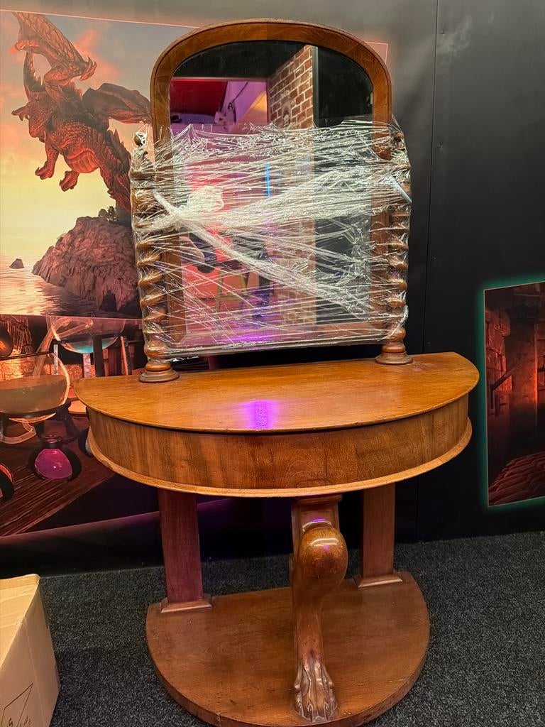 Houten kaptafel met spiegel, Ophalen of Verzenden