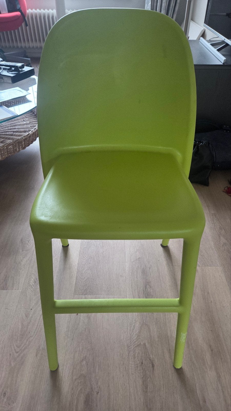Groene kinderstoel, zithoogte 55 cm, Ophalen, Gebruikt, Overige typen