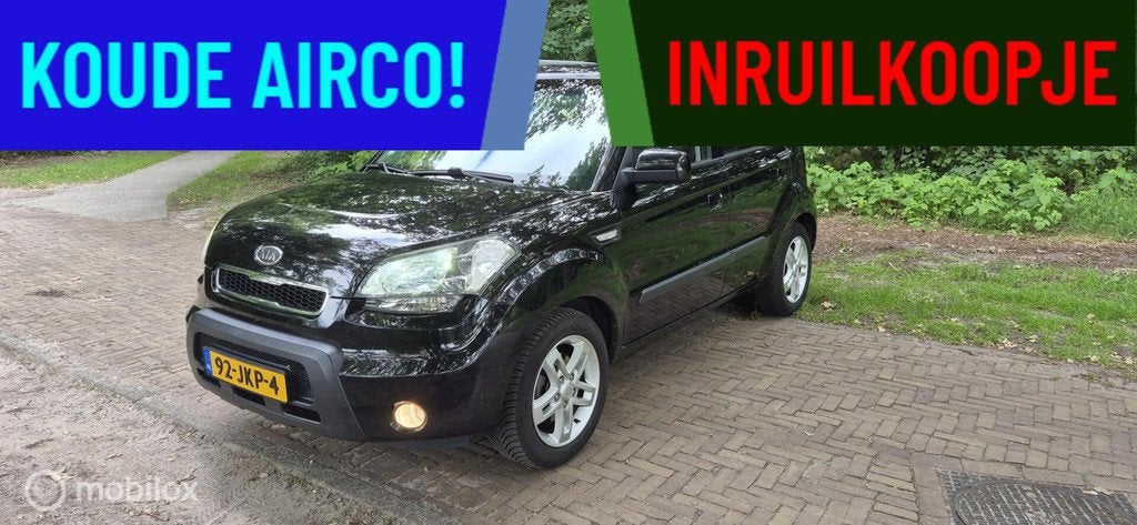 Zwarte Kia Soul 1.6 X-tra /Airco/Cruise Contr/Dealer ondhoud, Auto's, 4 cilinders, Origineel Nederlands, Bedrijf, Handgeschakeld