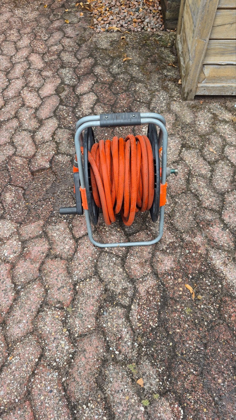 Tuinslanghaspel met slang - Oranje en Grijs, Tuin en Terras, Tuinslangen, Ophalen of Verzenden