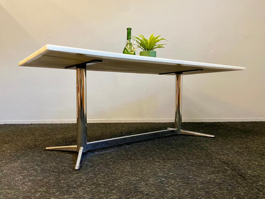 Vintage XL marmeren salontafel jaren 50/60 Midcentury table, Huis en Inrichting, Tafels | Salontafels, Ophalen, Gebruikt, 100 tot 150 cm