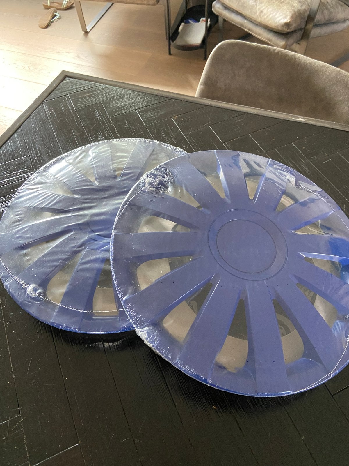 Nieuwe blauwe wieldoppen - set van 2, Ophalen, Nieuw