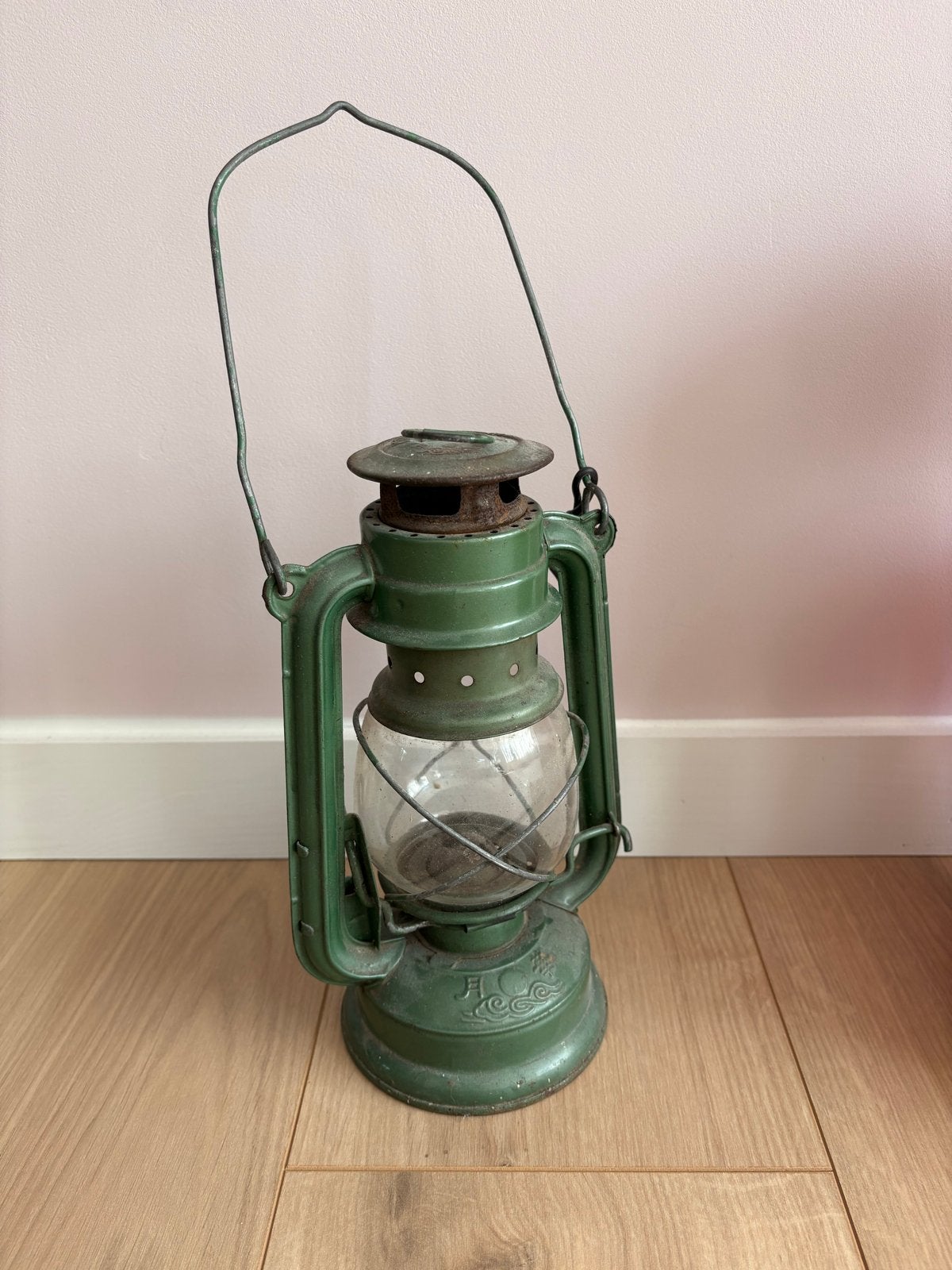 Vintage Groene Olielamp / Stormlamp, Ophalen