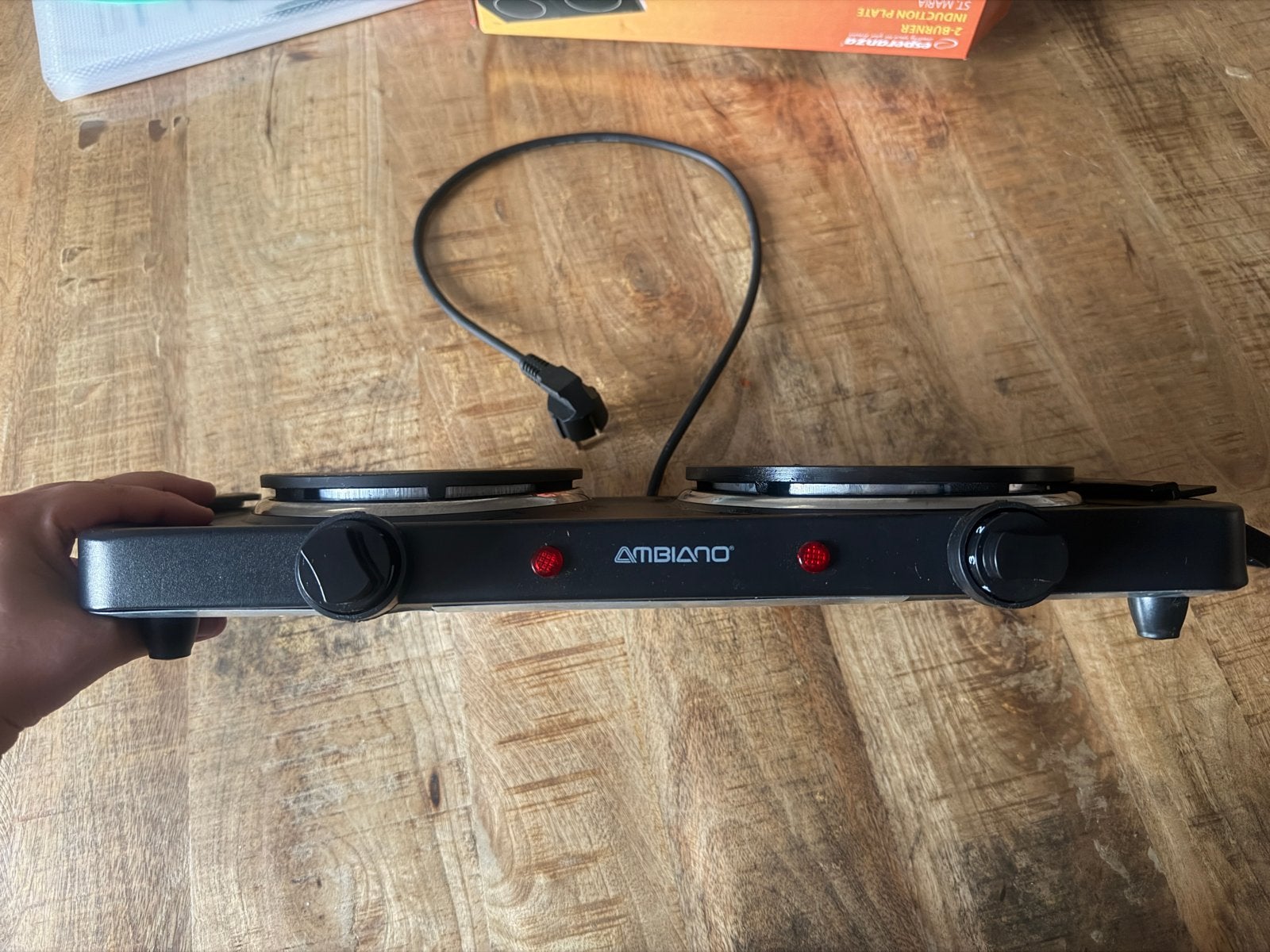 Ambiano elektrische kookplaat - ideaal voor camping, Ophalen, 3 kookzones of minder, Zo goed als nieuw, Vrijstaand