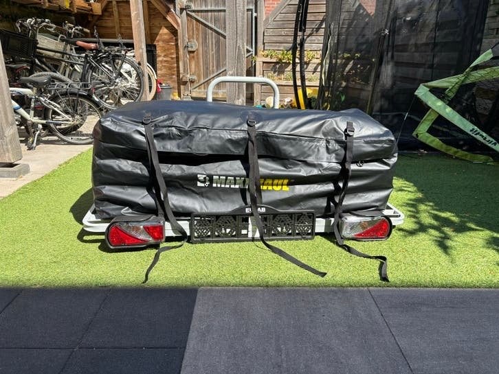 Fietsendrager voor 3 fietsen met 300L waterdichte bagagetas, Ophalen, 3 fietsen of meer, Gebruikt, Trekhaakdrager