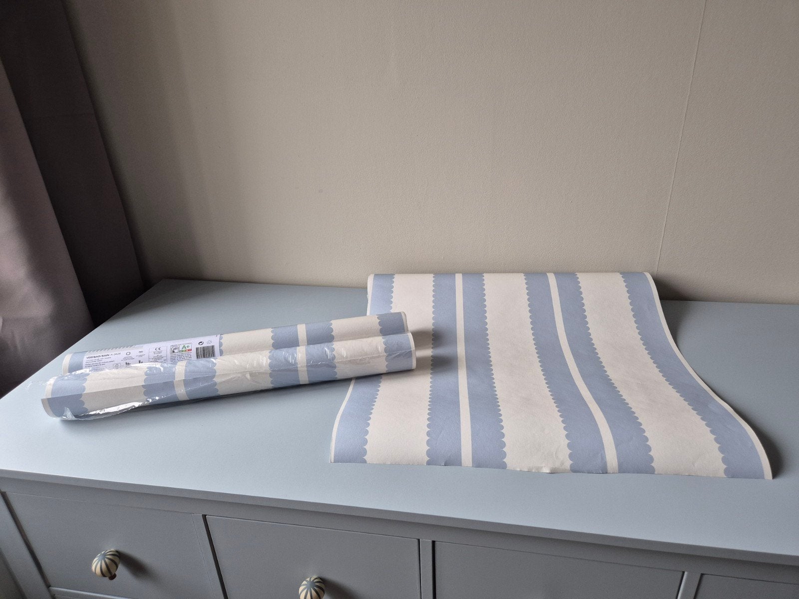 Behang Noah Blauw Kwantum - 1 hele rol + 1 aangebroken, Ophalen of Verzenden, Vliesbehang, 5 tot 10 m², Blauw