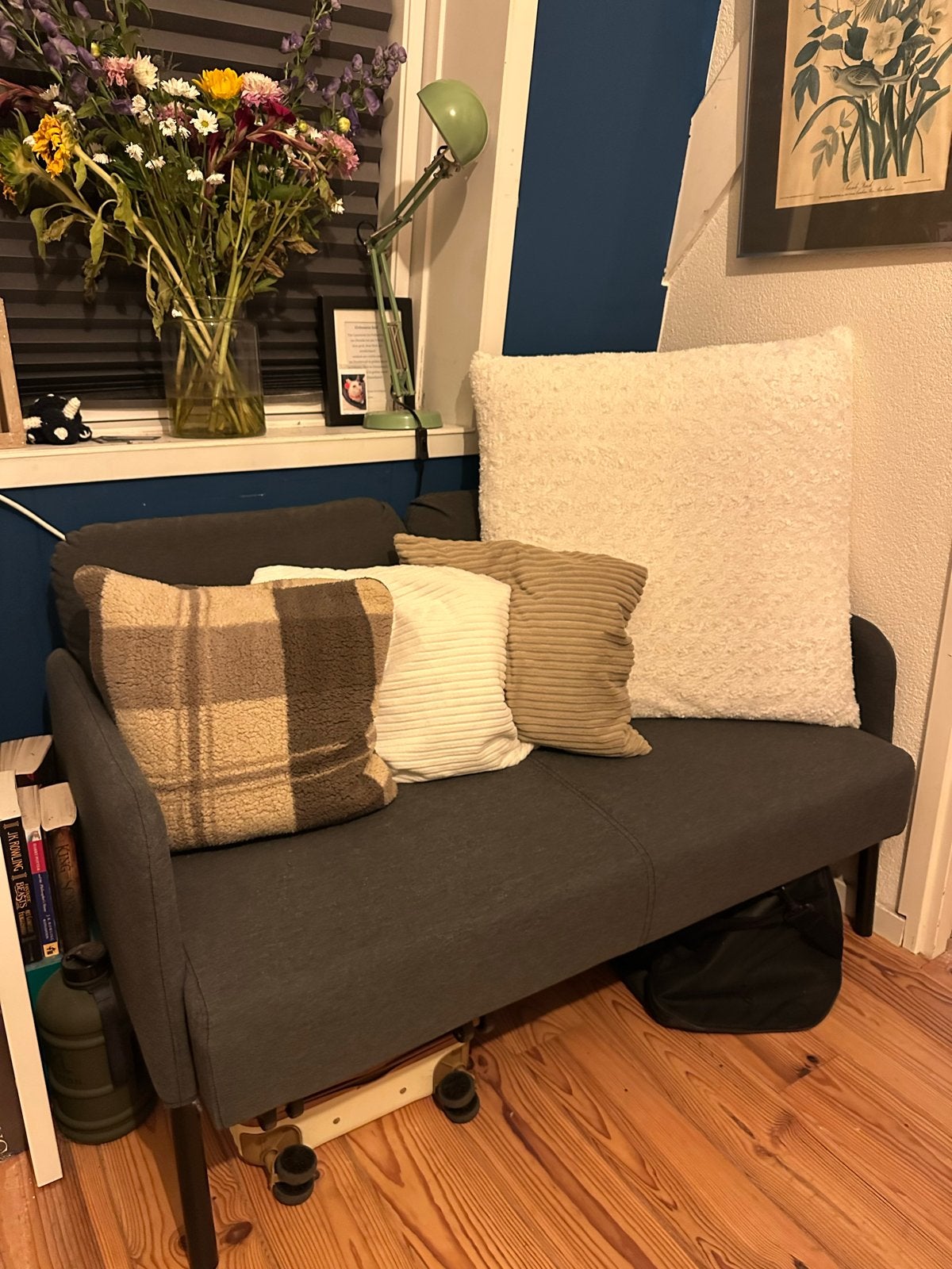 Ikea GLÖSTAD 2-zitsbank, donkergrijs, Ophalen, Gebruikt, Tweepersoons, 75 tot 100 cm