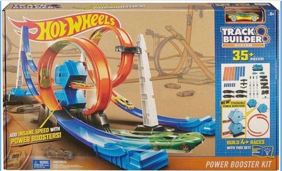 Hot Wheels Track Builder Power Booster Kit Racebaan, Ophalen of Verzenden, Hot Wheels, Met looping, Elektrisch