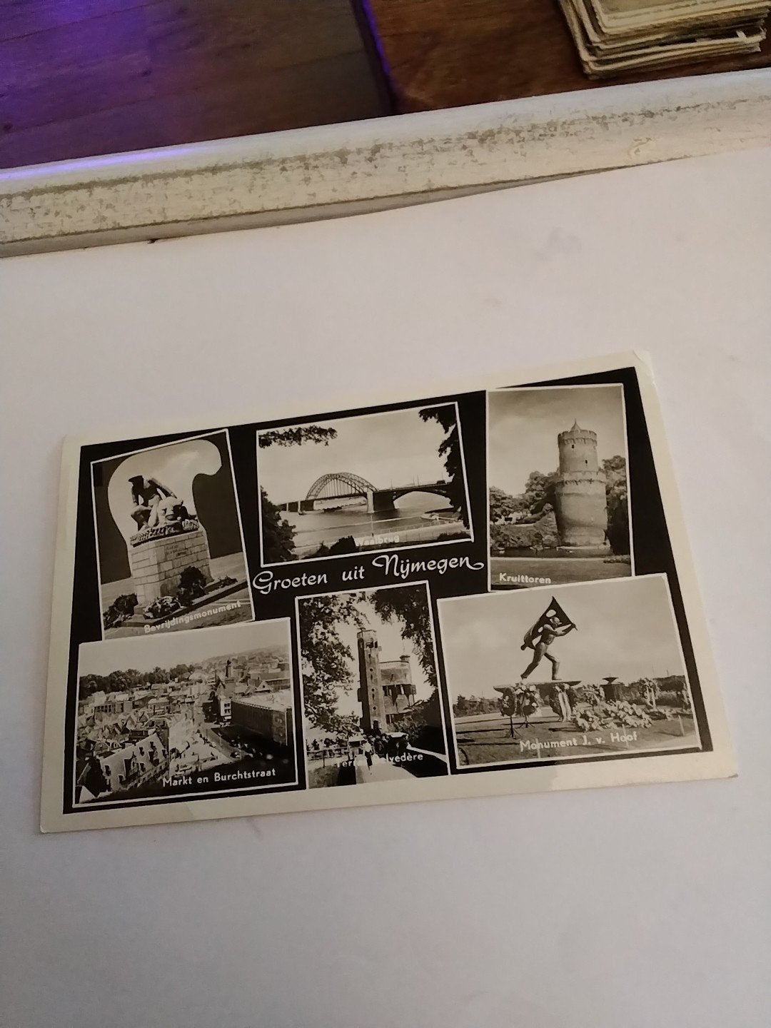 Oude ansichtkaart Nijmegen, gestempeld 1957, Verzamelen, Ophalen of Verzenden