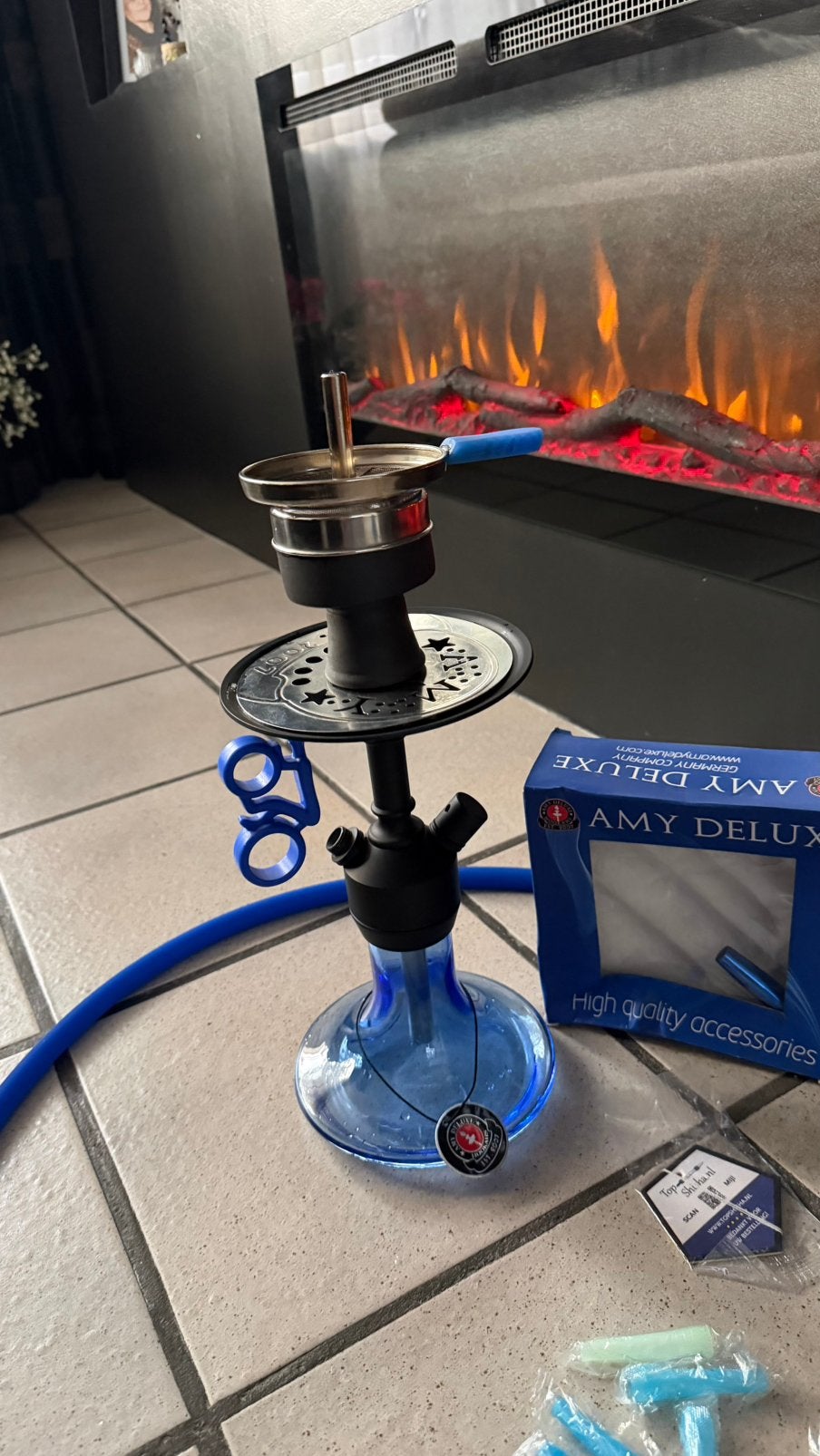 Amy de luxe shisha waterpijp klein, Ophalen, Zo goed als nieuw, (Water)pijp