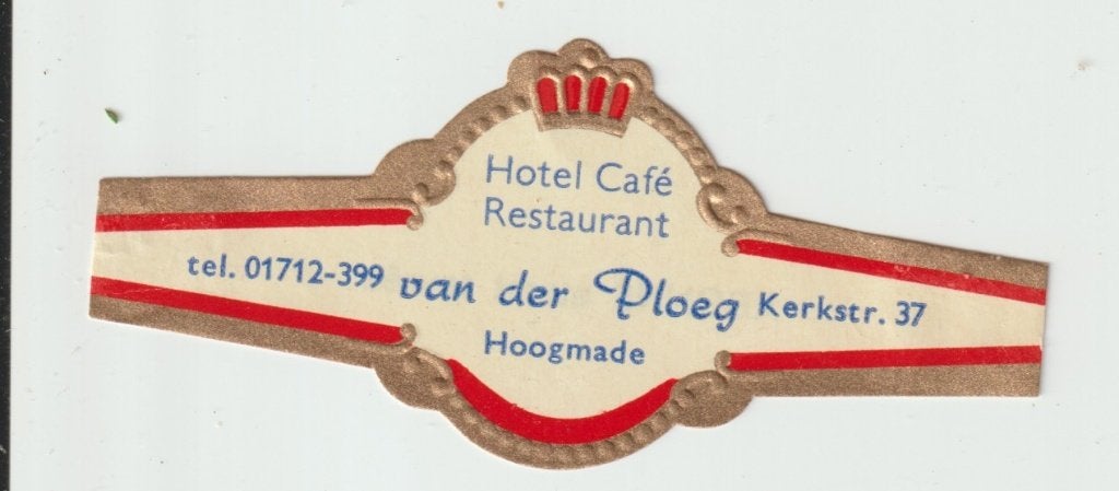 reclamen no 169  hotel v d ploeg  hoogmade, Ophalen of Verzenden, Luciferdoosjes of -merken
