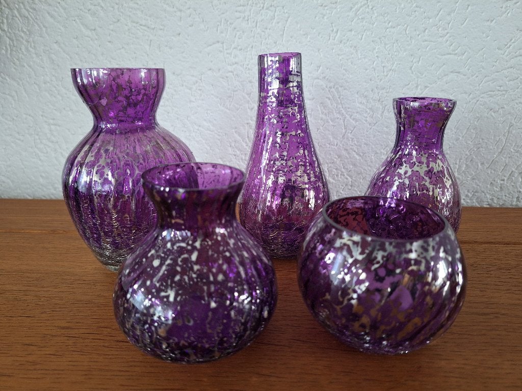 Vaasjes paars, Ophalen, Gebruikt, Paars, 14 cm