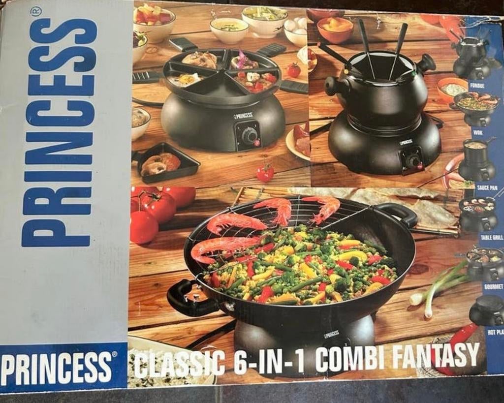 Princess Classic 6-in-1 Combi Fantasy Gourmetstel. NIEUW, Witgoed en Apparatuur, Gourmetstellen, Ophalen, Nieuw, 4 t/m 7 personen