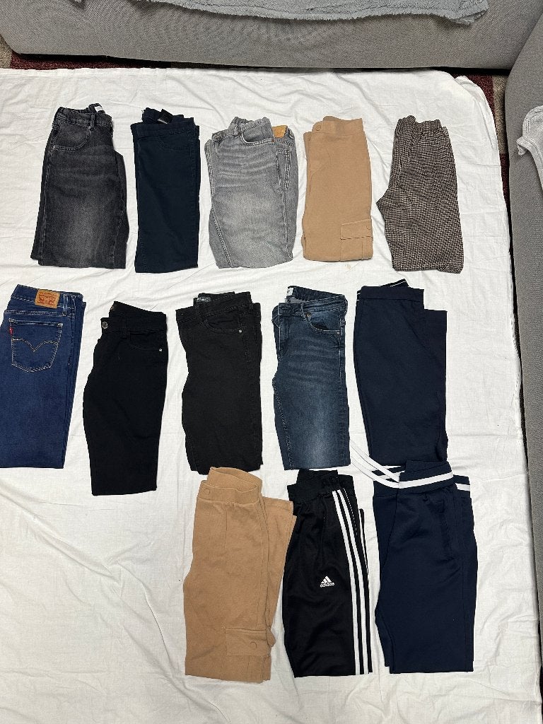 pakket meisjes broek, diverse stijlen maat 164 (13 stuks), Ophalen of Verzenden, Gebruikt, Meisje, Broek