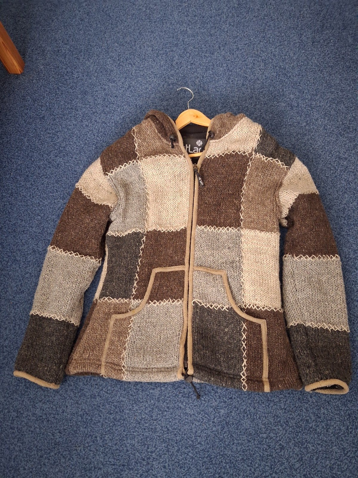 Ixtlan bruine wollen vest/jas. Maat XL, Kleding | Heren, Ophalen of Verzenden, Zo goed als nieuw, Maat 56/58 (XL), Meerkleurig