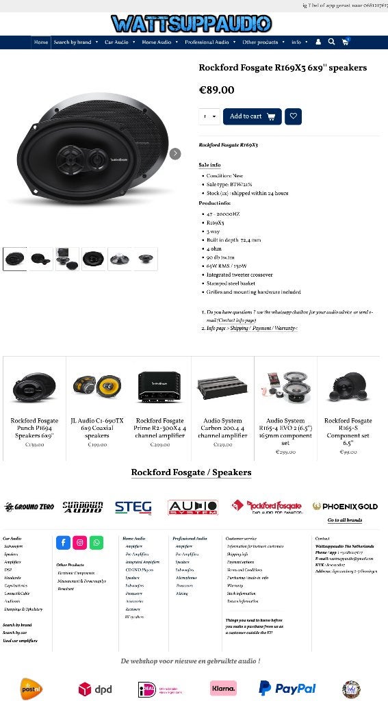 Rockford Fosgate R169X3 6x9'' speakers  hoedenplank, Auto diversen, Autospeakers, Audio Design, Nieuw, Am Breilingsweg 3, 76709 Kronau, Duitsland