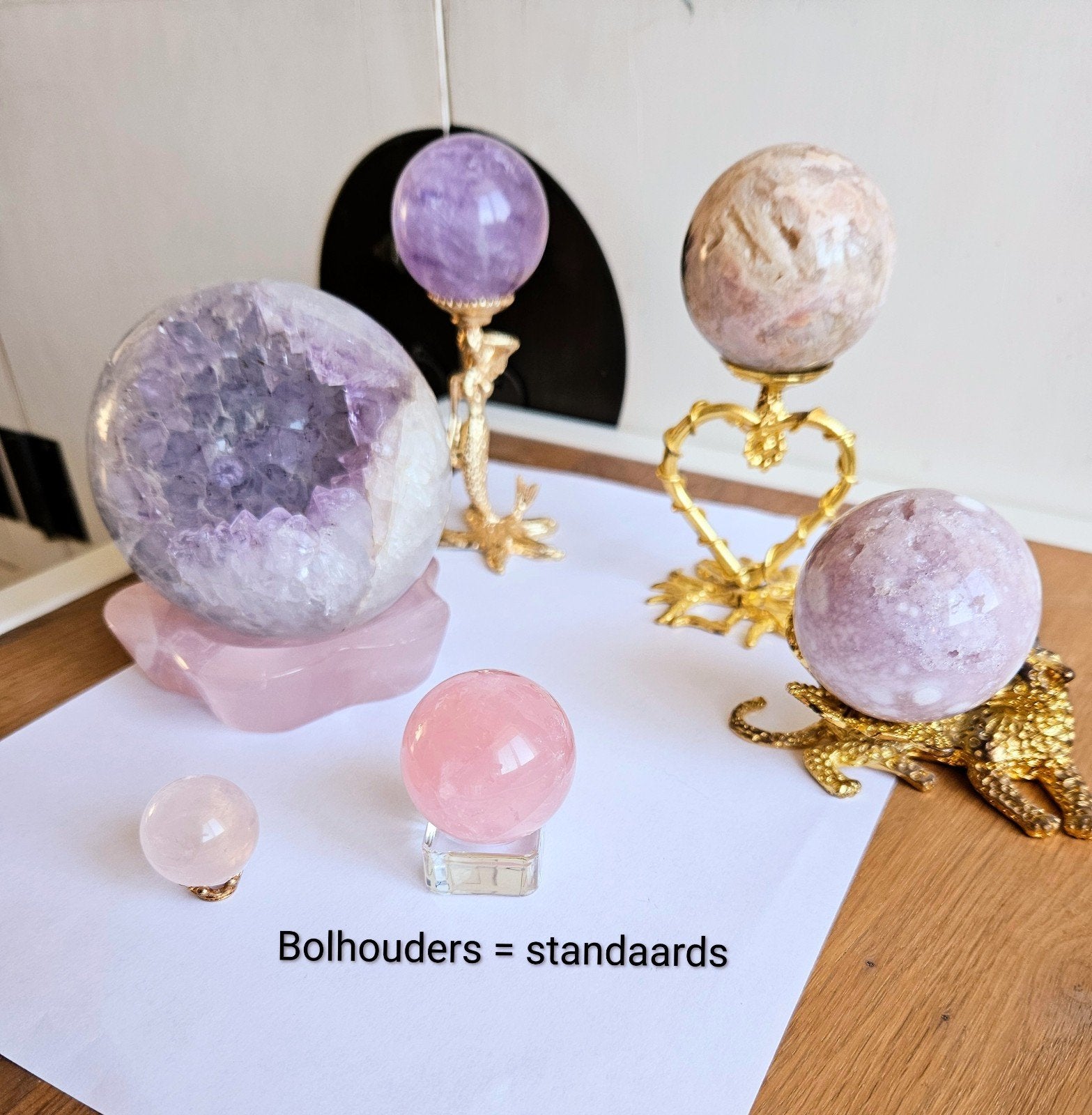 Edelsteen bolhouders, standaard voor bollen kristallen SALE, Ophalen of Verzenden