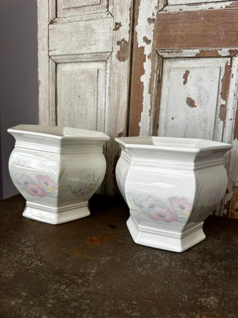 Set vintage/retro Royal Winton bloempotten, Rond, Ophalen of Verzenden, Zo goed als nieuw, Aardewerk