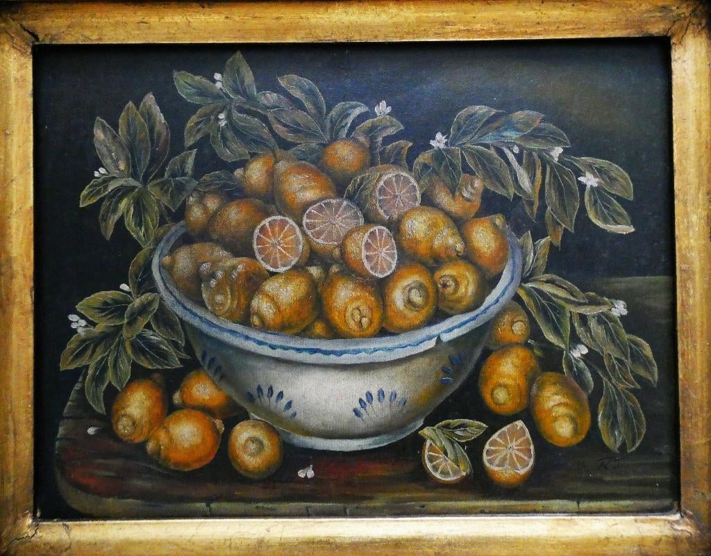 Schilderij Biggs & Sons stilleven citroenen René Tempur, Antiek en Kunst, Kunst | Schilderijen | Klassiek, Ophalen of Verzenden