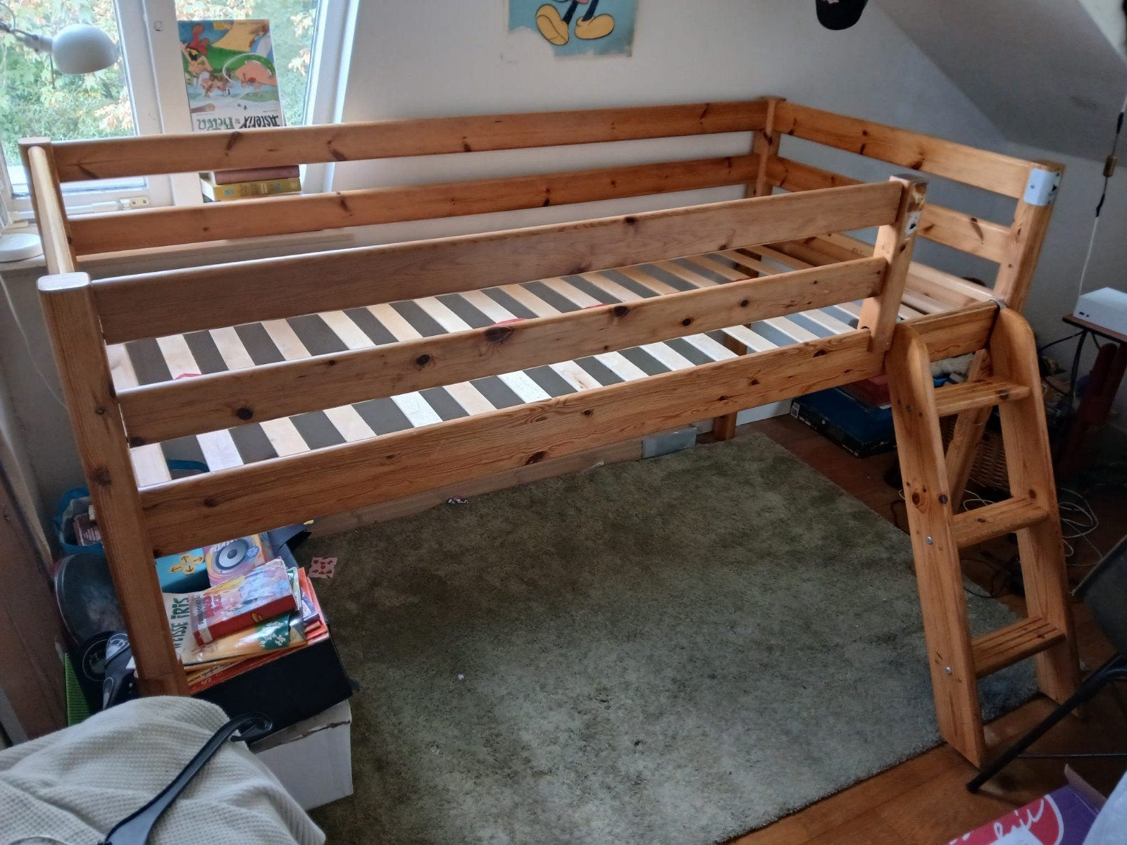 hoogslaper (flexa) 90×200 houd, Kinderen en Baby's, Ophalen, Gebruikt, Hoogslaper