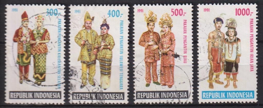 Indonesie 1991 Klederdracht, Verzenden, Gestempeld, Overige thema's