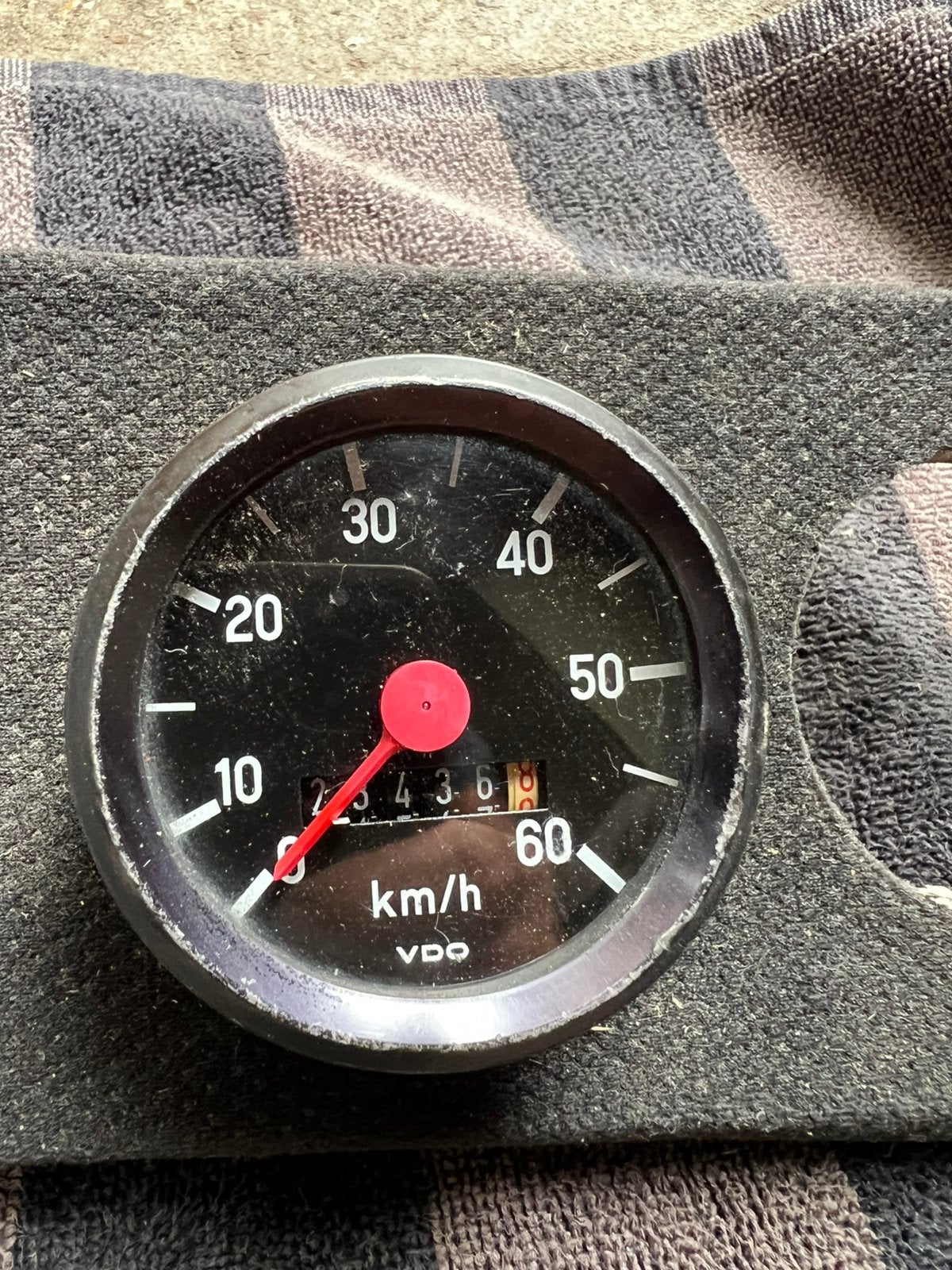 WERKENDE Originele VDO kilometer teller 60 mm, Ophalen of Verzenden, Gebruikt, Cilinder, Overige merken