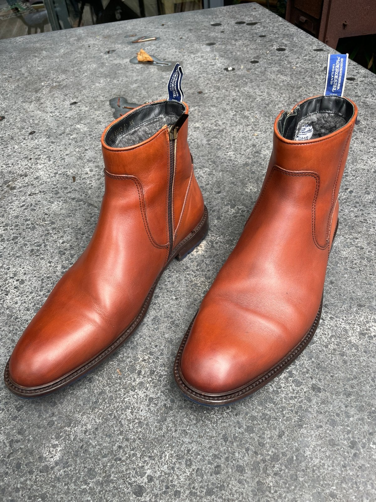 Floris van Bommel - bruin, gevoerd, maat 8,5, Bruin, Boots, Ophalen of Verzenden, Gedragen