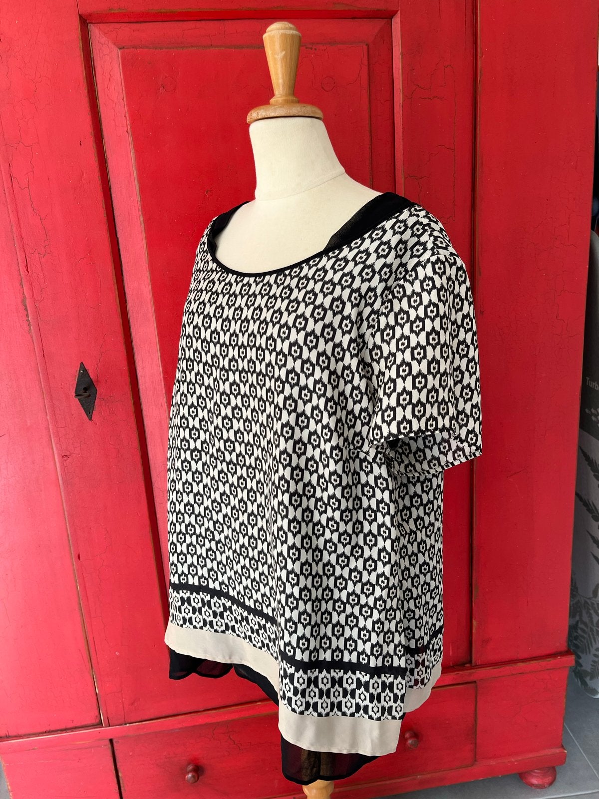 Expresso blouse met patroon, Kleding | Dames, Ophalen of Verzenden, Gedragen, Maat 42/44 (L), Zwart