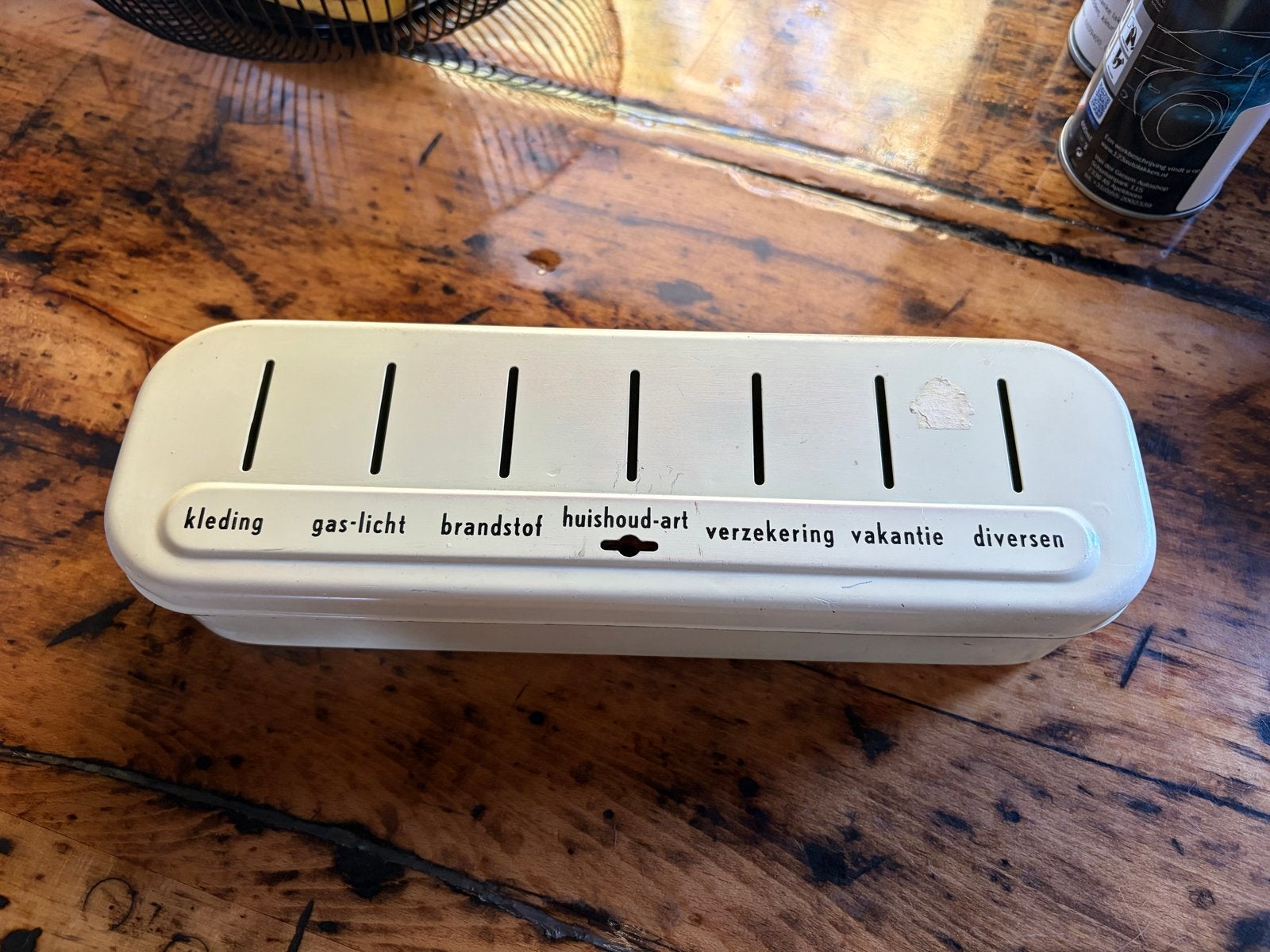 Vintage Brabantia emaille crème spaarpot – zonder sleutel, Ophalen of Verzenden