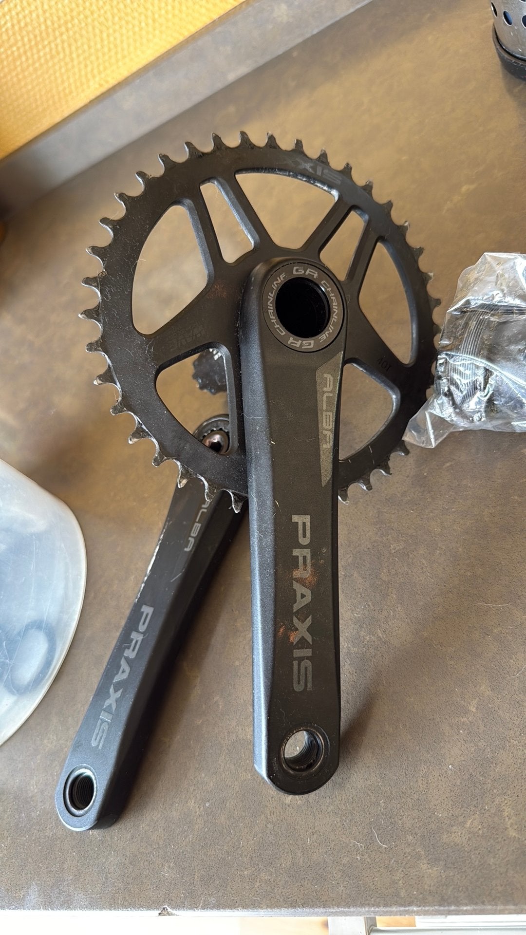 Praxis Alba crank 170 chainring 40t kettingblad, Crankstel of Pedalen, Gebruikt, Gravelbike, Ophalen of Verzenden