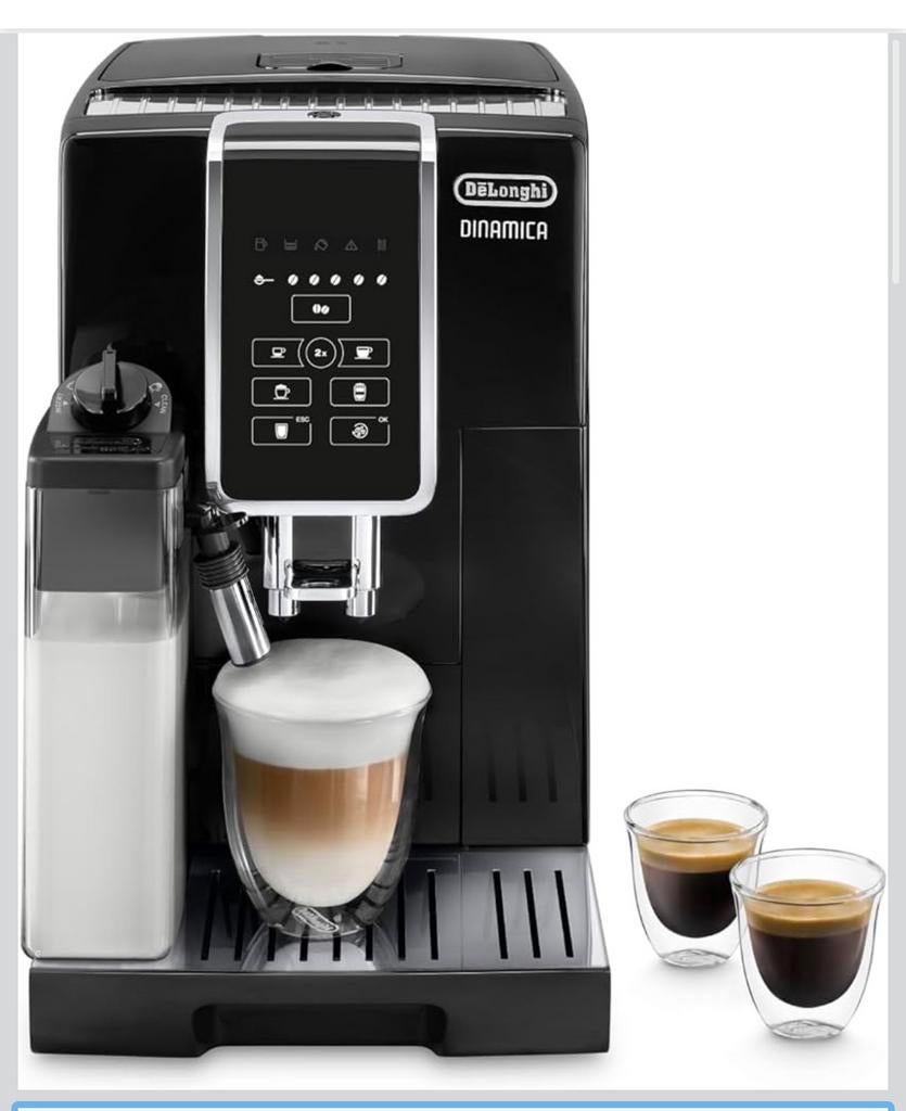 De'Longhi Dinamica Volautomatische Espressomachine Zwart, Witgoed en Apparatuur, Koffiezetapparaten, Afneembaar waterreservoir