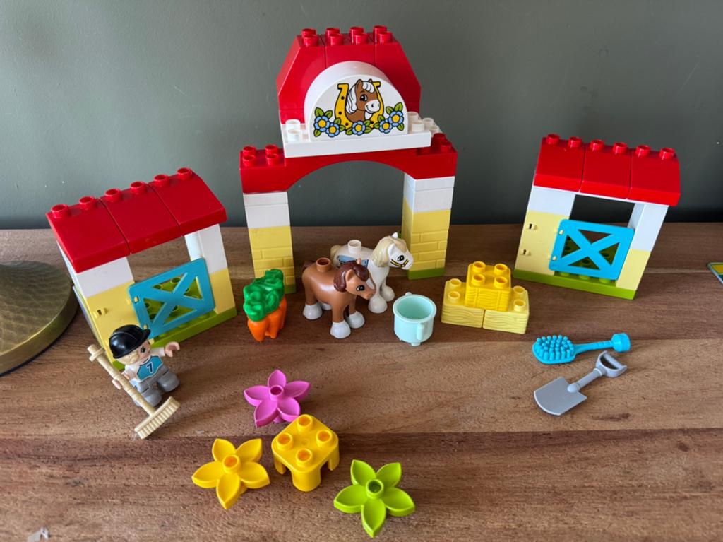 Duplo paardenboerderij Paardenstal & pony's verzorgen 10951, Ophalen, Zo goed als nieuw, Duplo